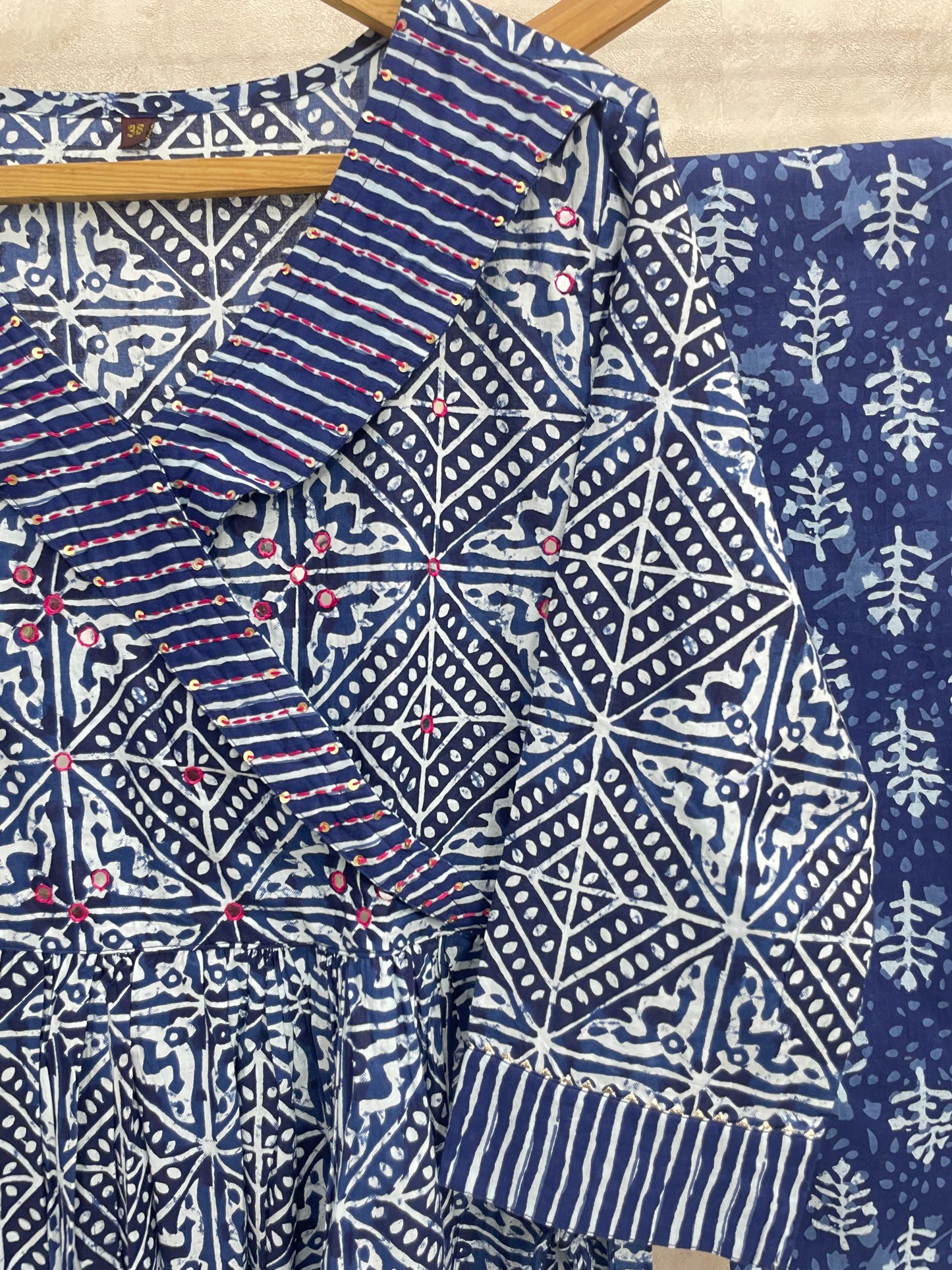 Deep Blue Angarakha Kurta Set