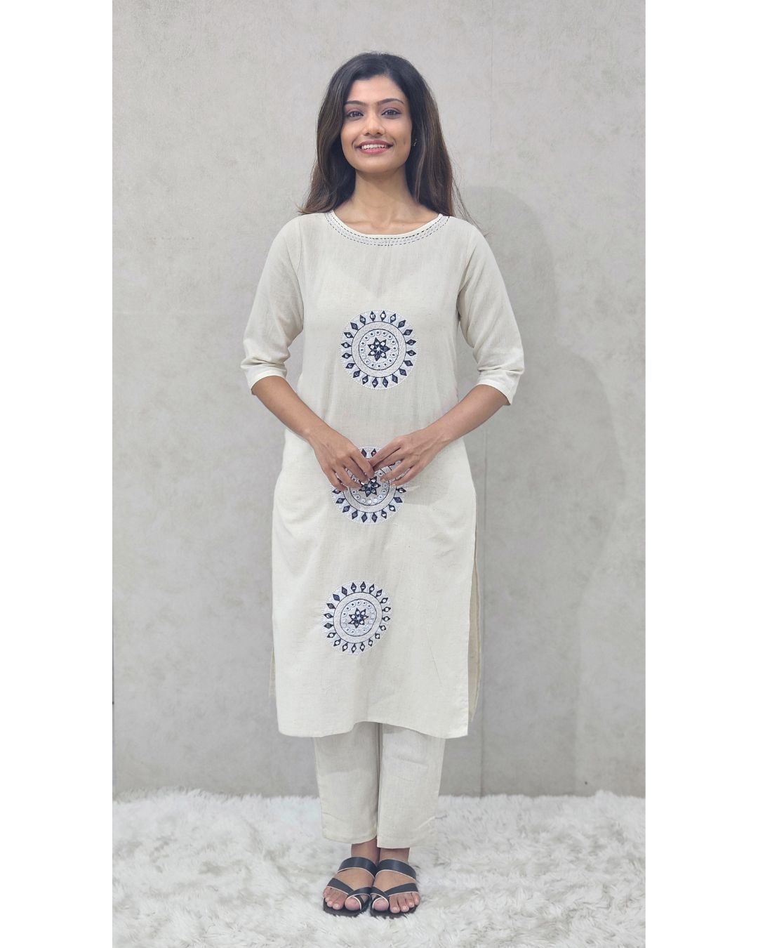 Flex Cotton Embroidered Kurta Set
