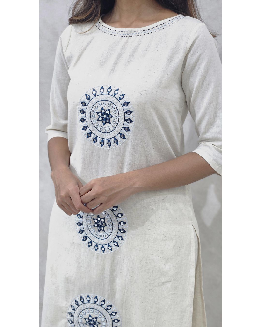 Flex Cotton Embroidered Kurta Set