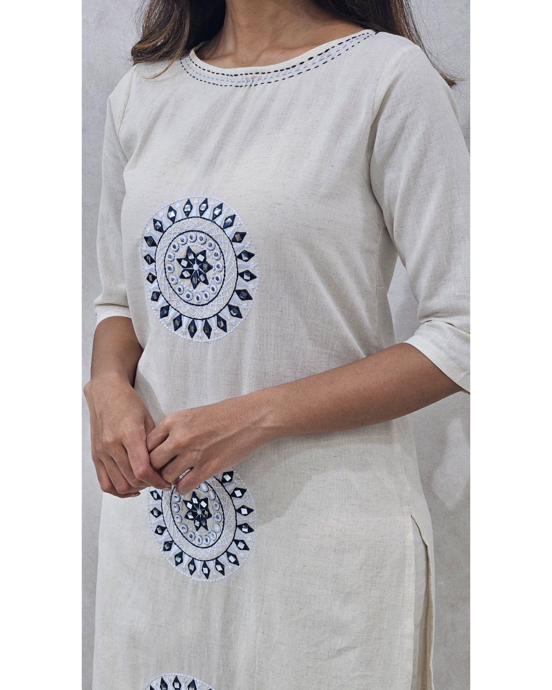 Flex Cotton Embroidered Kurta Set