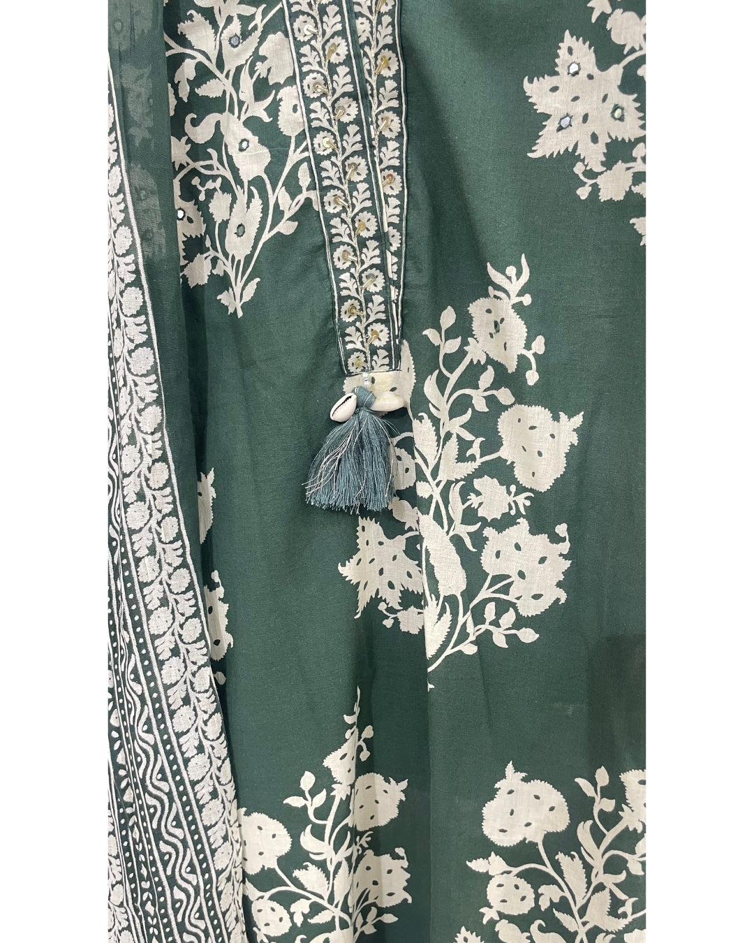 Tropical Green Pure Cotton Kurta Set