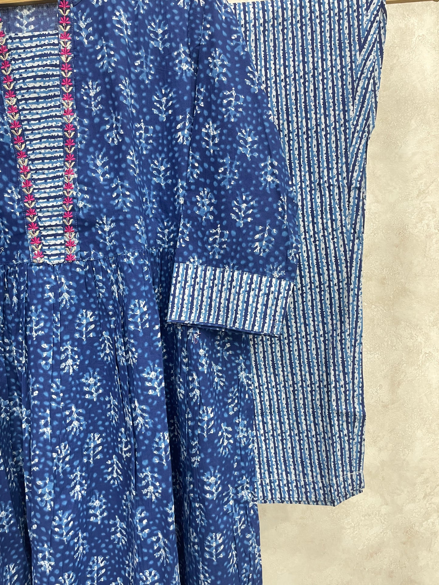 Royal Blue Pure Cotton Kurta Set