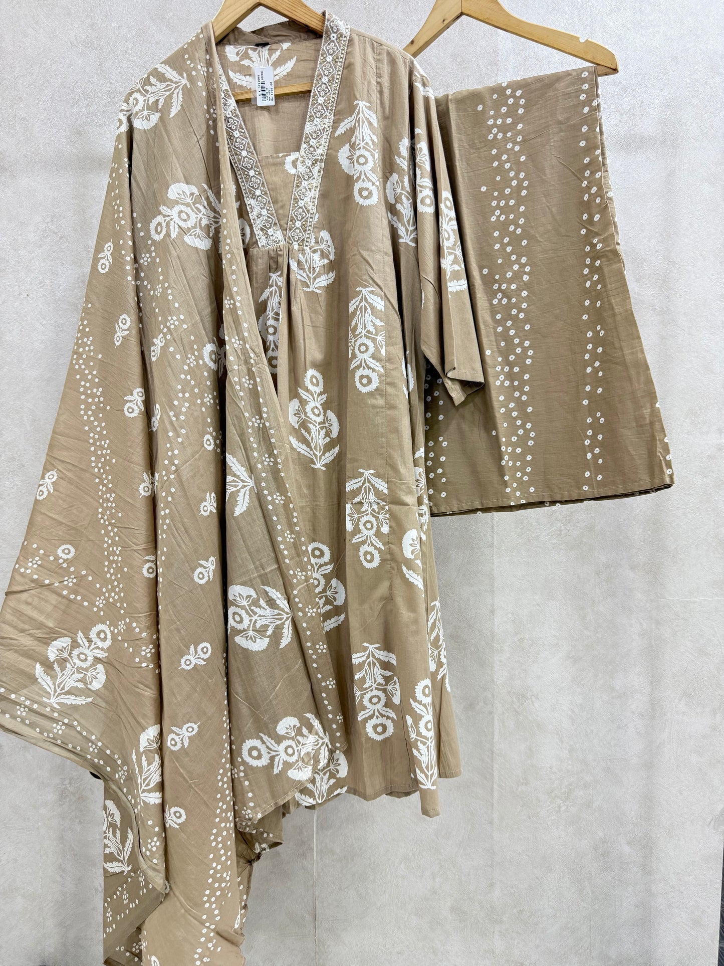 Tan Brown Pure Cotton Kurta Set