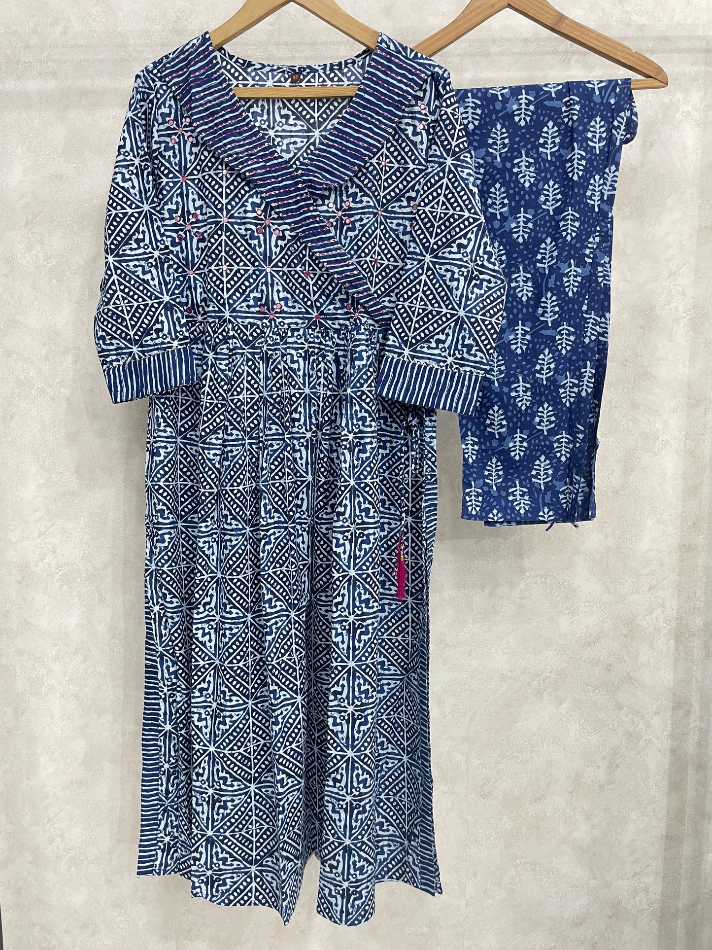 Deep Blue Angarakha Kurta Set