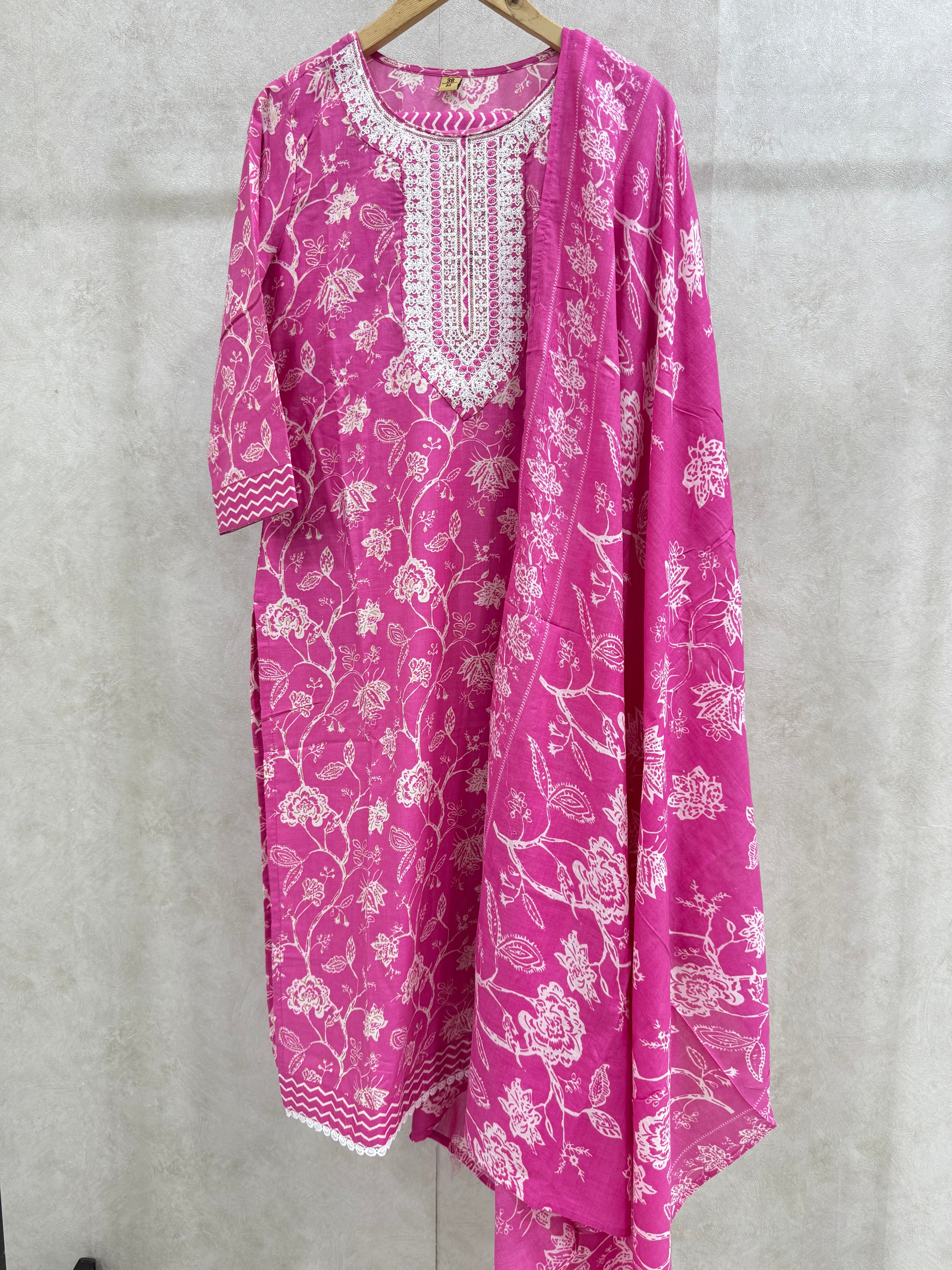 Barbie Pink Cotton Kurta Set