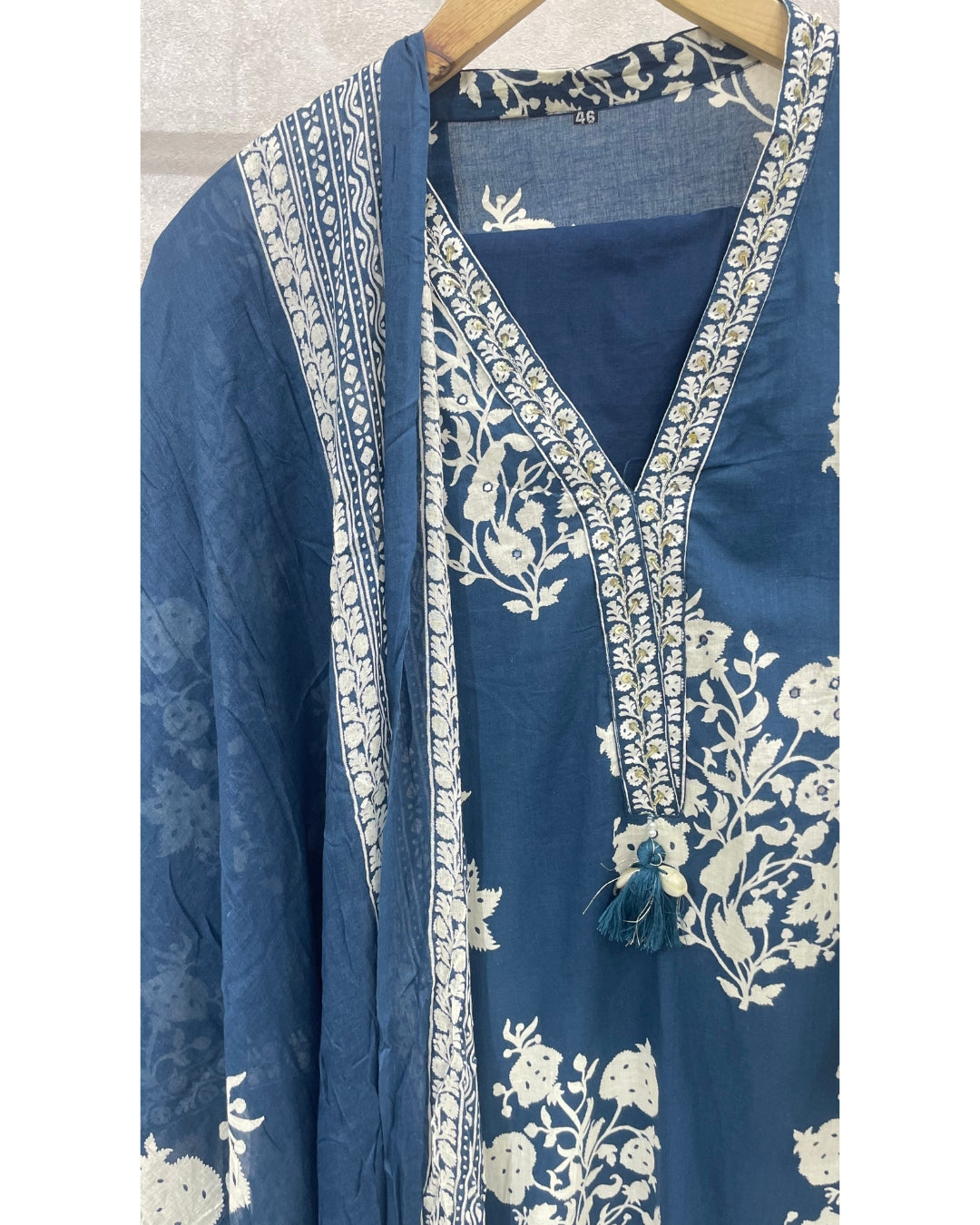 Indigo Blue Pure Cotton Kurta Set