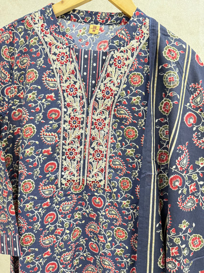 Midnight Blue Cotton Kurta Set
