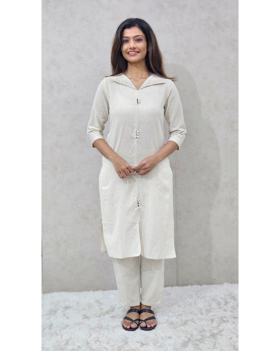 Flex Cotton Embroidered Kurta Set