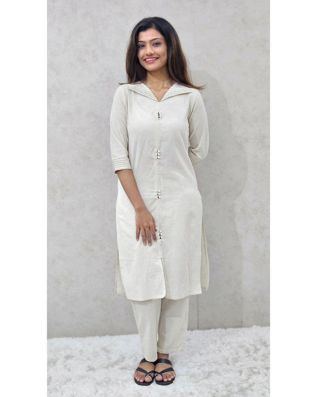 Flex Cotton Embroidered Kurta Set