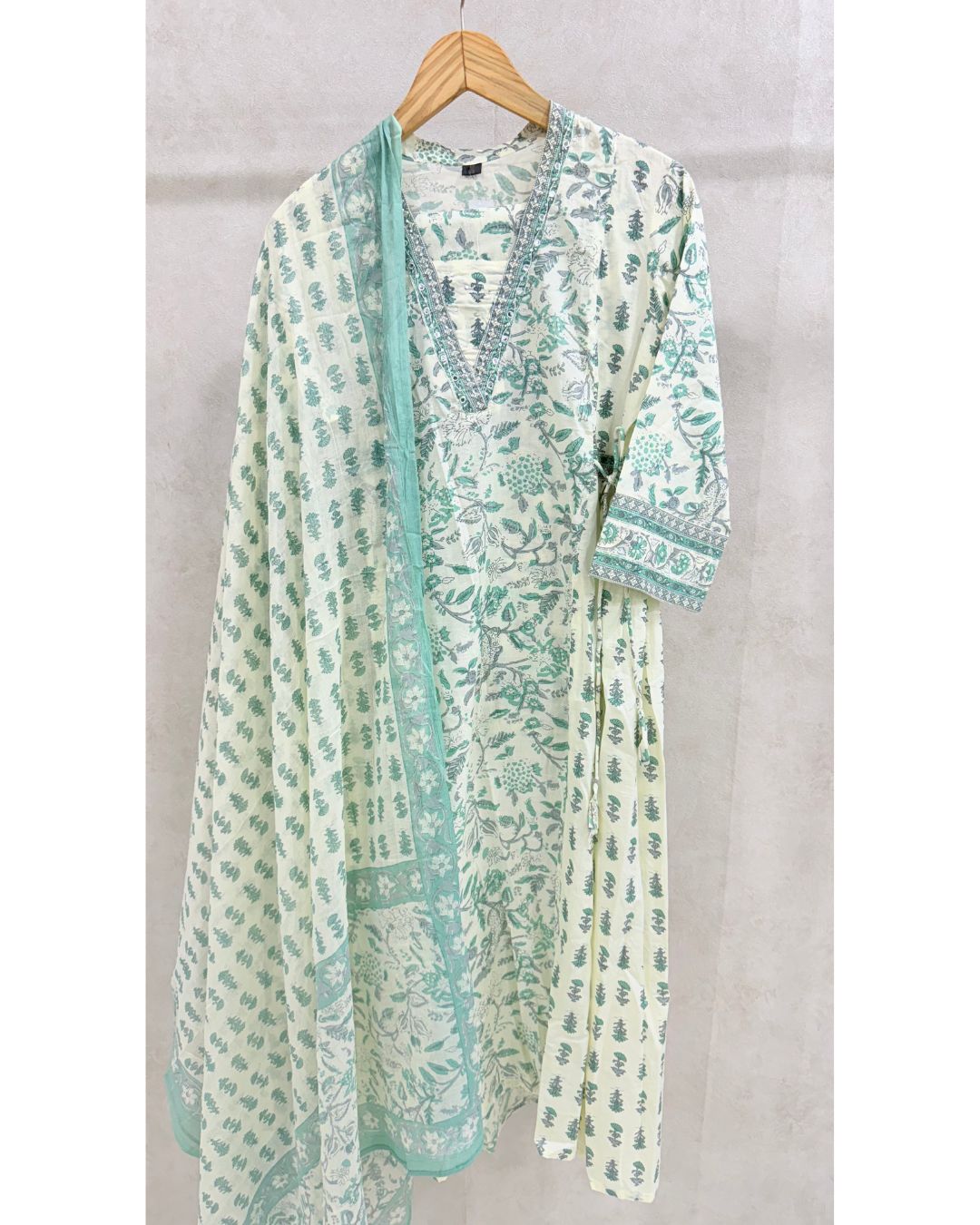 Teal Blue Pure Cotton Kurta Set