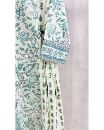 Teal Blue Pure Cotton Kurta Set