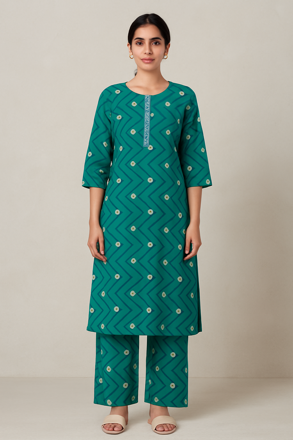 Emerald Green Cotton Kurti