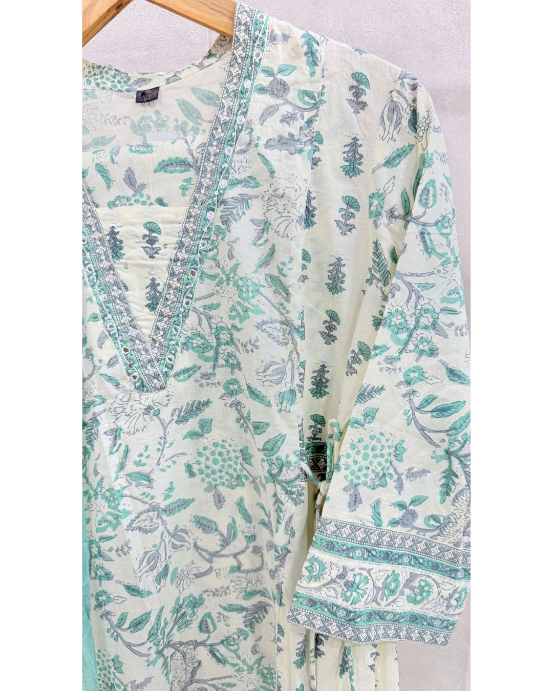 Teal Blue Pure Cotton Kurta Set