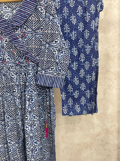 Deep Blue Angarakha Kurta Set