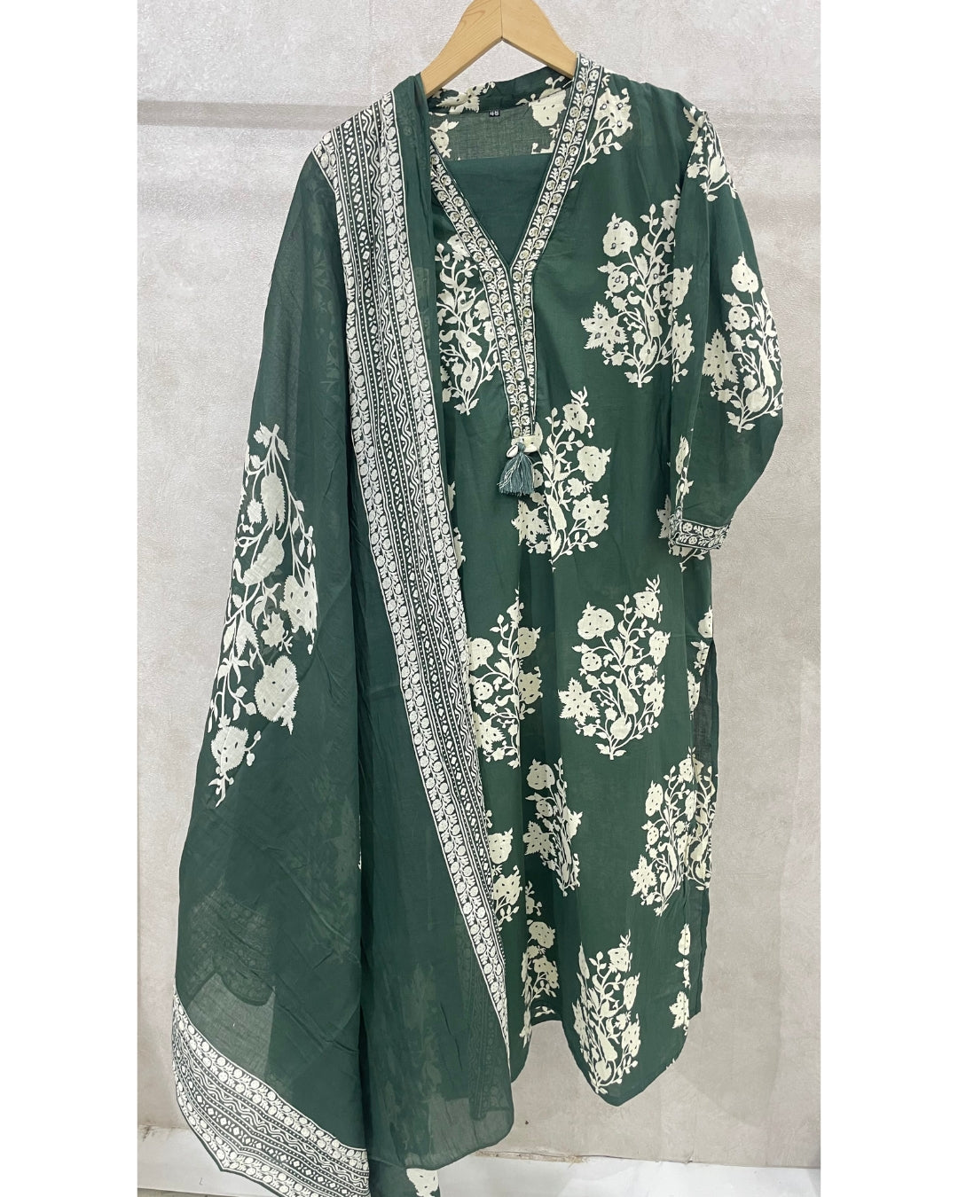 Tropical Green Pure Cotton Kurta Set