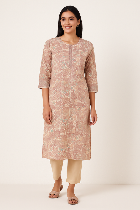 Dusky Rose Muslin Kurti