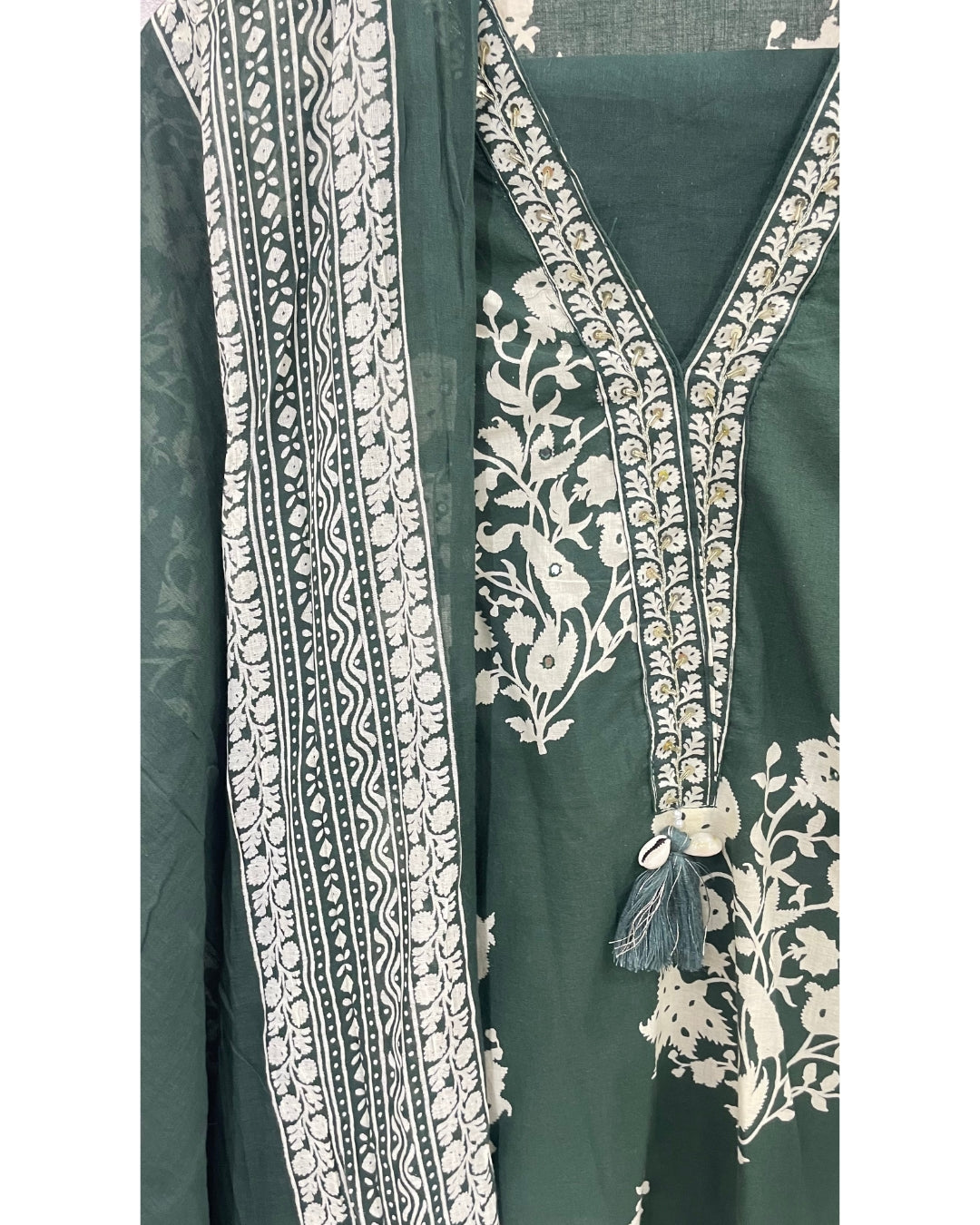 Tropical Green Pure Cotton Kurta Set