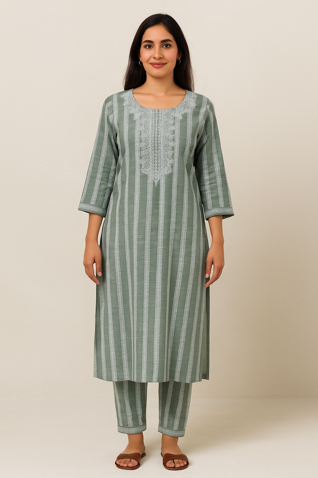 Apple Green Cotton Kurti
