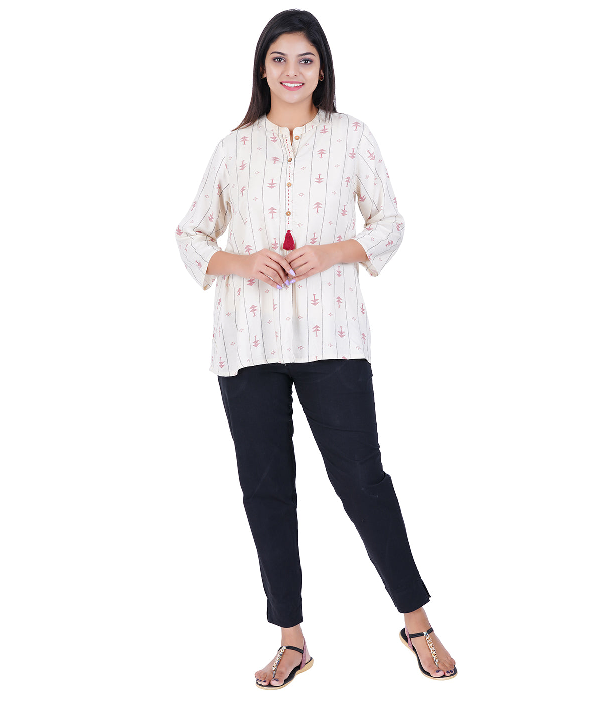 Black Cotton Straight Pant