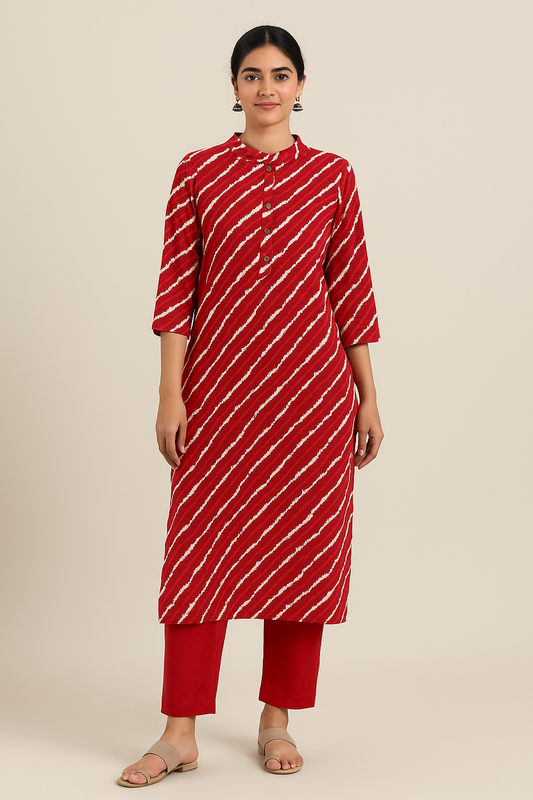 Red Cotton Kurti