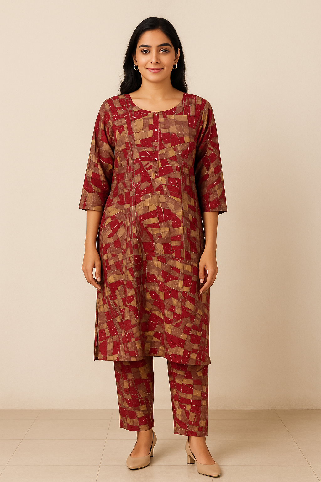 Rustic Red Cotton Kurti