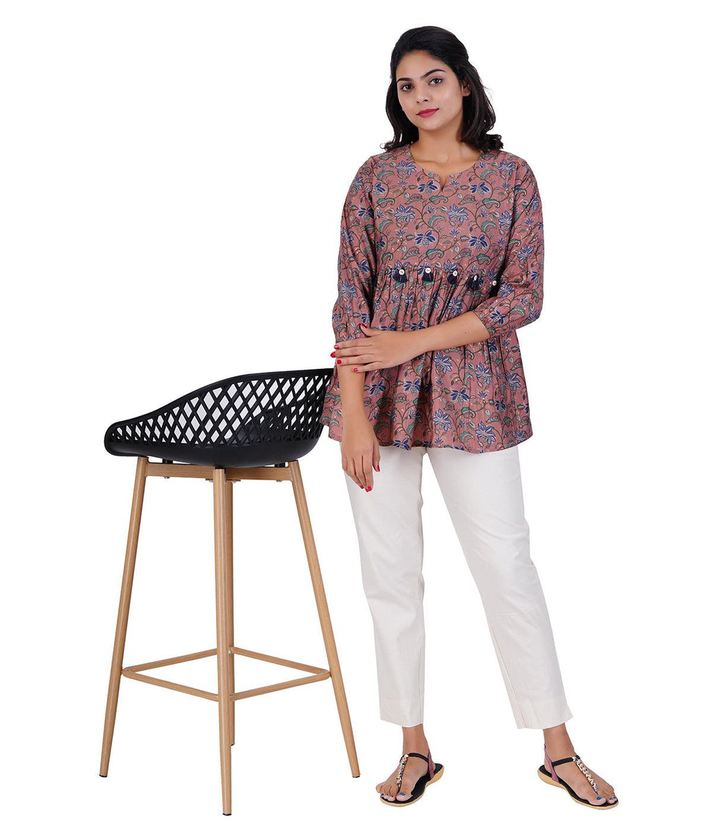 Natural Ecru Cotton Straight Pant