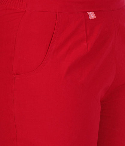 RED COTTON PANTS