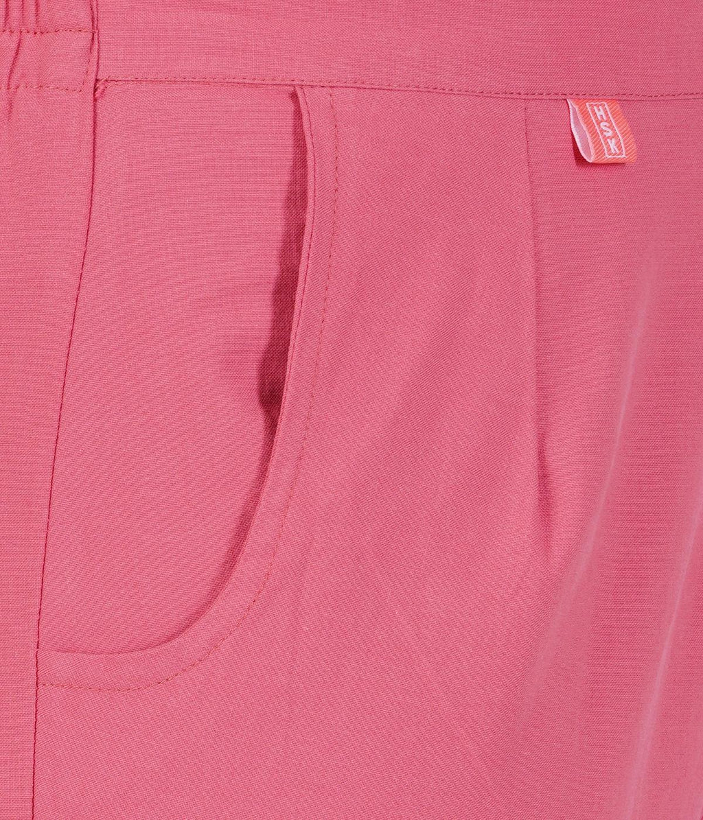 Baby Pink Cotton Straight Pant